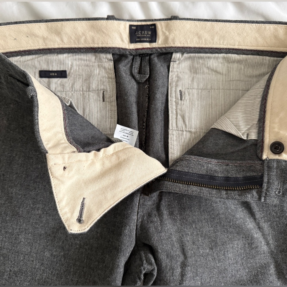 J Crew 34/32 Grey Birdseye 34W x 32L 484 Dress Pants